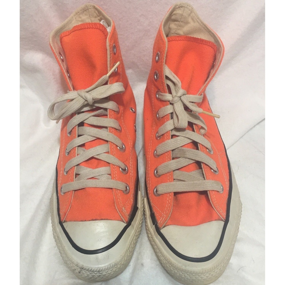 Vintage Orange Converse Chuck Taylor All Star Men 6.5,W8.5 Made In USA High Tops